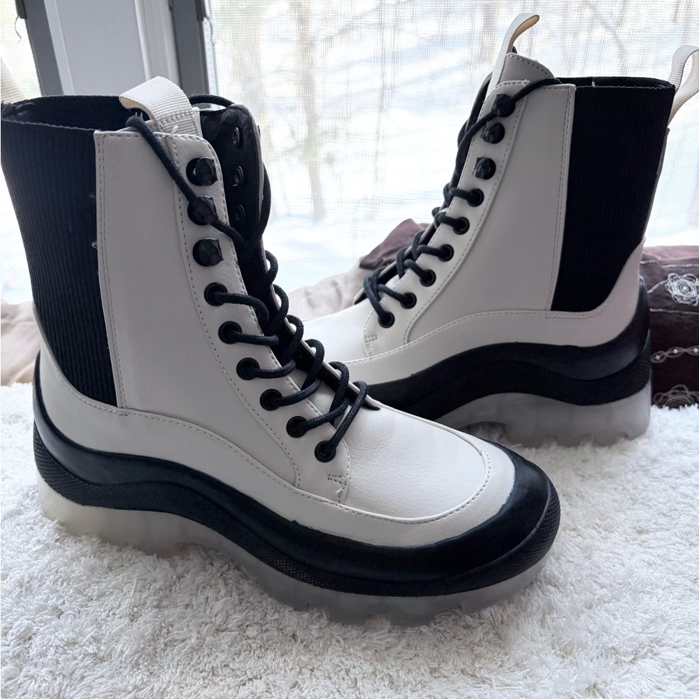 Women's Two-Tone Combat Boots